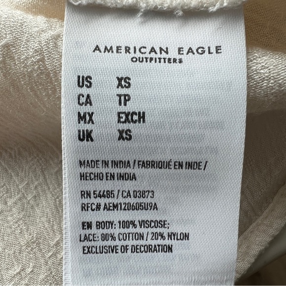 American Eagle Outfitters Boho Cream Blouse - Picture 6 of 6